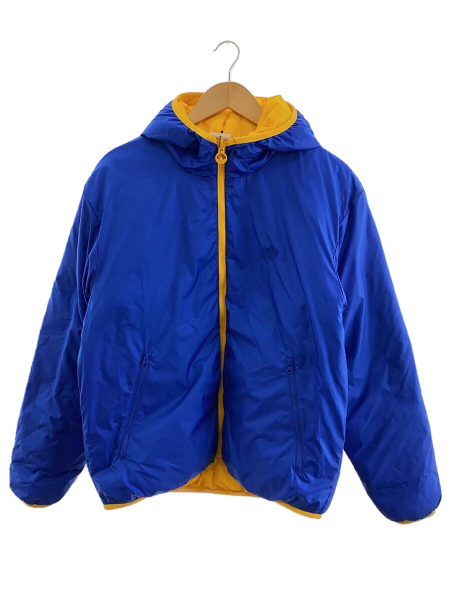 【中古】adidas◆リバーシブル/ダウンジャケット/L/ポリエステル/BLU/無地/GF7122【メンズウェア】