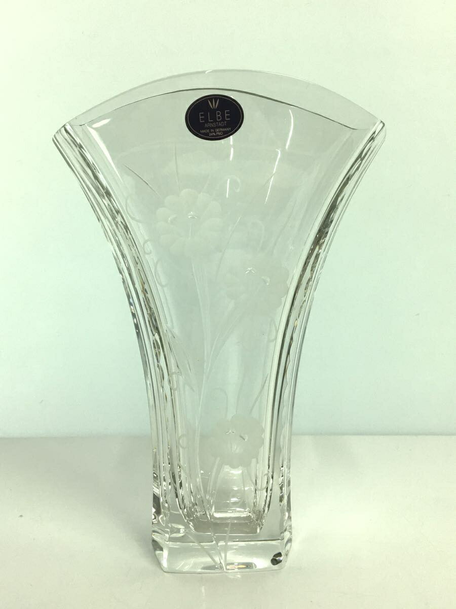 【中古】ELBE crystal◆壷 花瓶/クリア/エルベクリスタル【インテリア小物 日用雑貨】