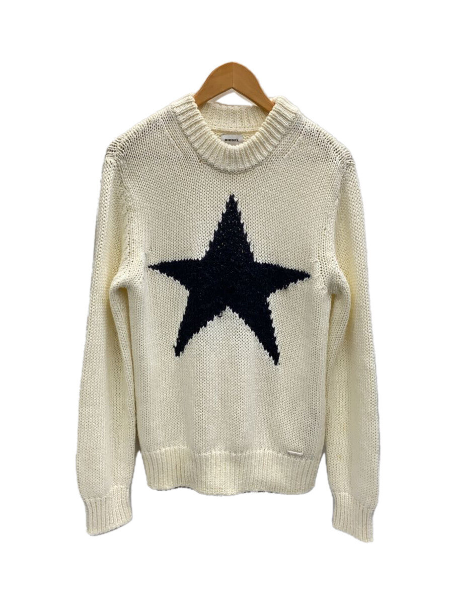 【中古】DIESEL◆ニット・セーター(厚手)/--/コットン/WHT【メンズウェア】