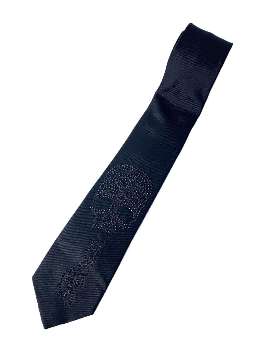 【中古】Roen◆ネクタイ/シルク/BLK/無地/メンズ【服飾雑貨他】