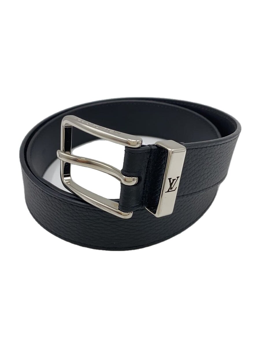 【中古】LOUIS VUITTON◆サンチュール・ポンヌフ_BLK/レザー/BLK/無地/メンズ【服飾雑貨他】