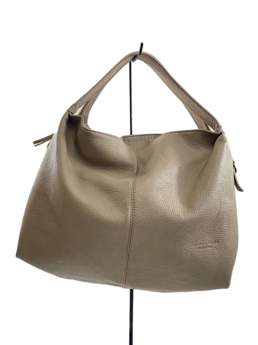 【中古】PELLETTERIA VENETA◆バッグ/レザー/BEG/ショルダー紐欠品【バッグ】