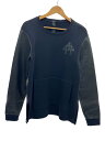 【中古】CHROME HEARTS◆Y NOT Leather Sleeve Crewneck Sweatshirt/スウェット/S/コットン//【メンズウェア】