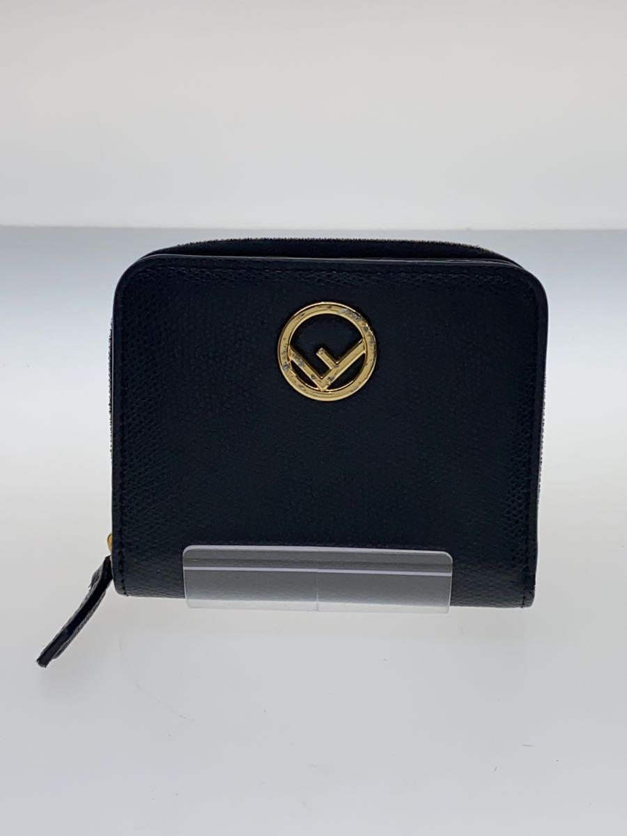 【中古】FENDI◆エフイズフェンディ/ミディアム/2つ折り財布/レザー/BLK/レディース/8M0407【服飾雑貨他】