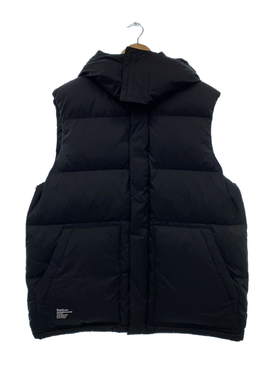 FreshService◆CORPORATE DOWN VEST/ダウンベスト/M/ナイロン/BLK/無地/FSC243-10112B//