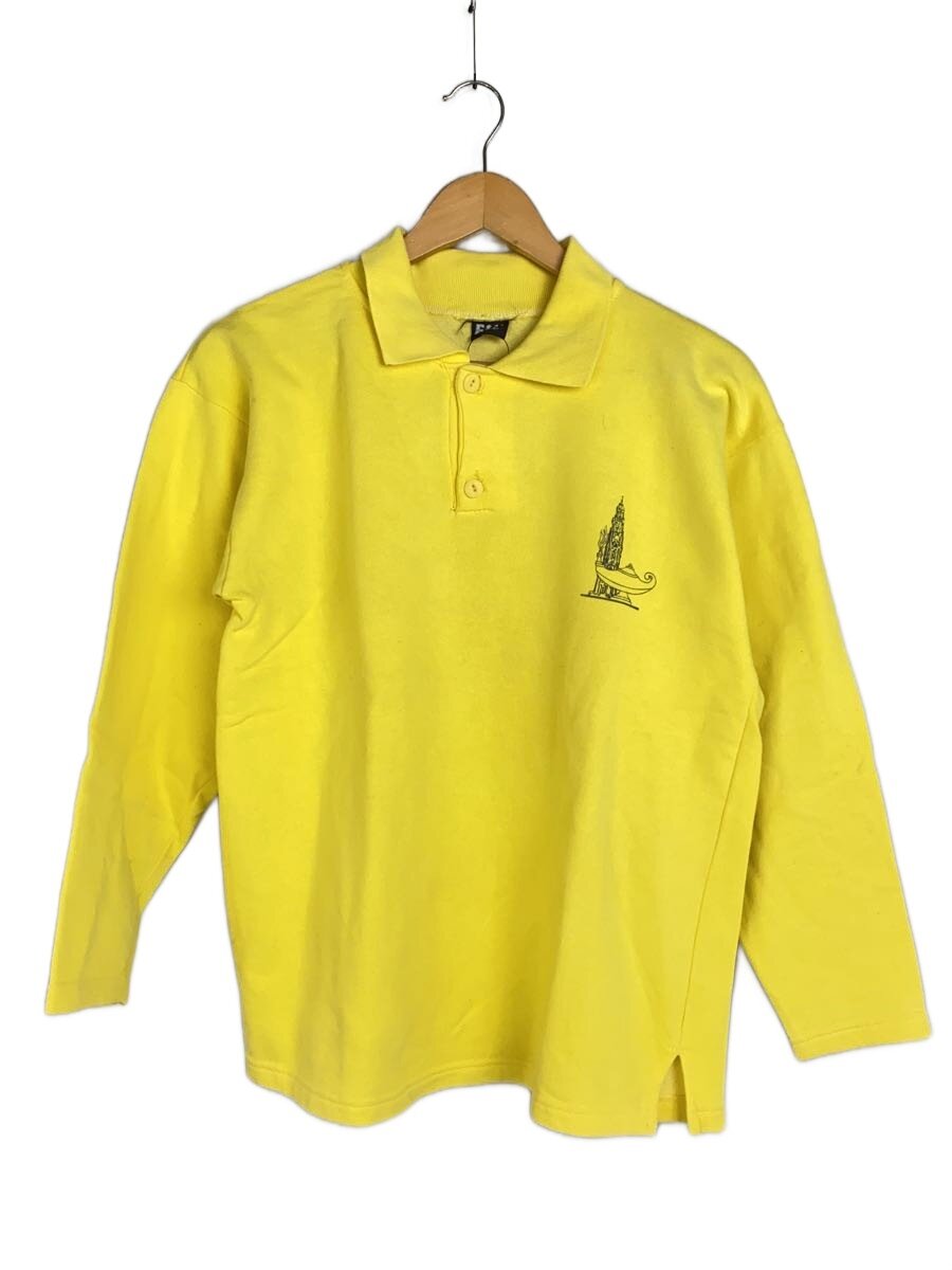 ESL/スウェットポロシャツ/M/コットン/イエロー/ポルトガル製/90s/ENFERMAGEM PORTO