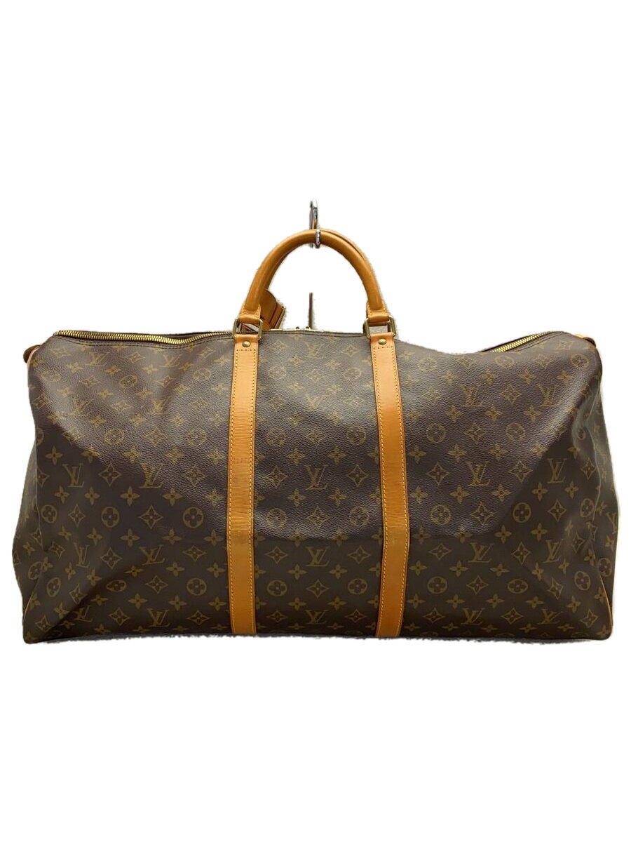 【中古】LOUIS VUITTON◆キーポル・バンドリエール60_モノグラム・キャンバス_BRW/PVC/BRW【バッグ】