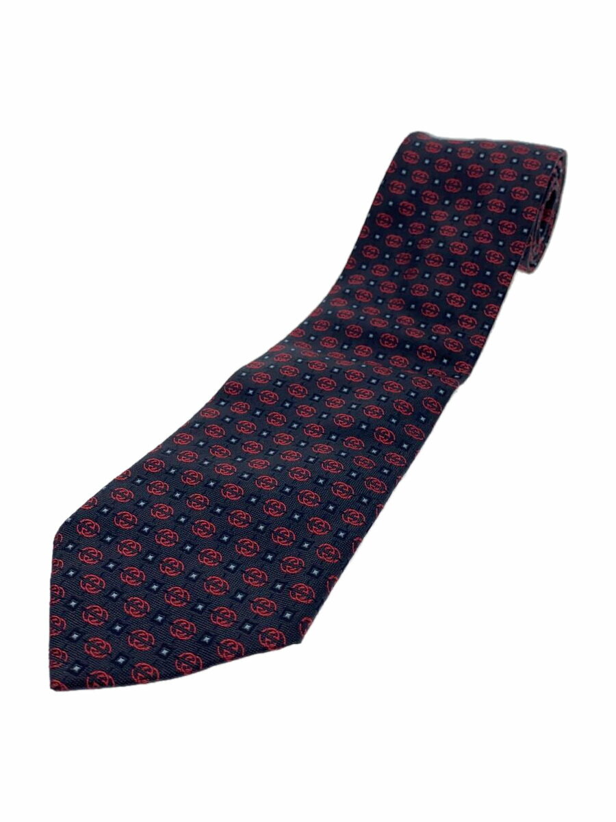 【中古】GUCCI◆ネクタイ/シルク/BRW/総柄/メンズ【服飾雑貨他】