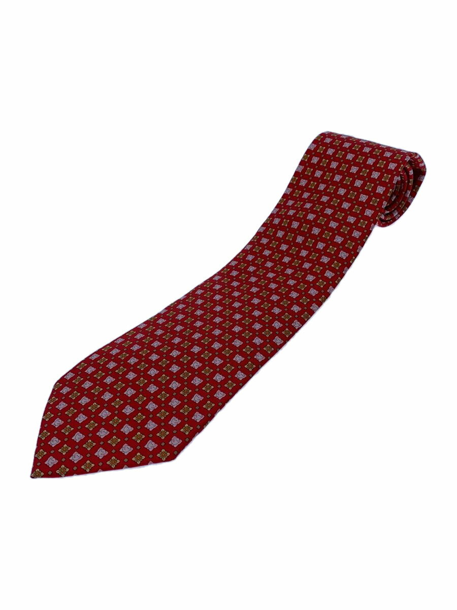 【中古】Salvatore Ferragamo◆ネクタイ/シルク/RED/総柄/メンズ【服飾雑貨他】