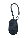 【中古】FENDI◆FFロゴモチーフカードホルダー/レザー/BLK/8M0475【バッグ】