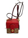 【中古】COACH◆Square Bag/ショルダーバッグ/PVC/RED/C2442【バッグ】