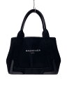 【中古】BALENCIAGA◆ネイビーカバスS/キャンバス/ブラック/無地/339933.1090.Z.002123【バッグ】