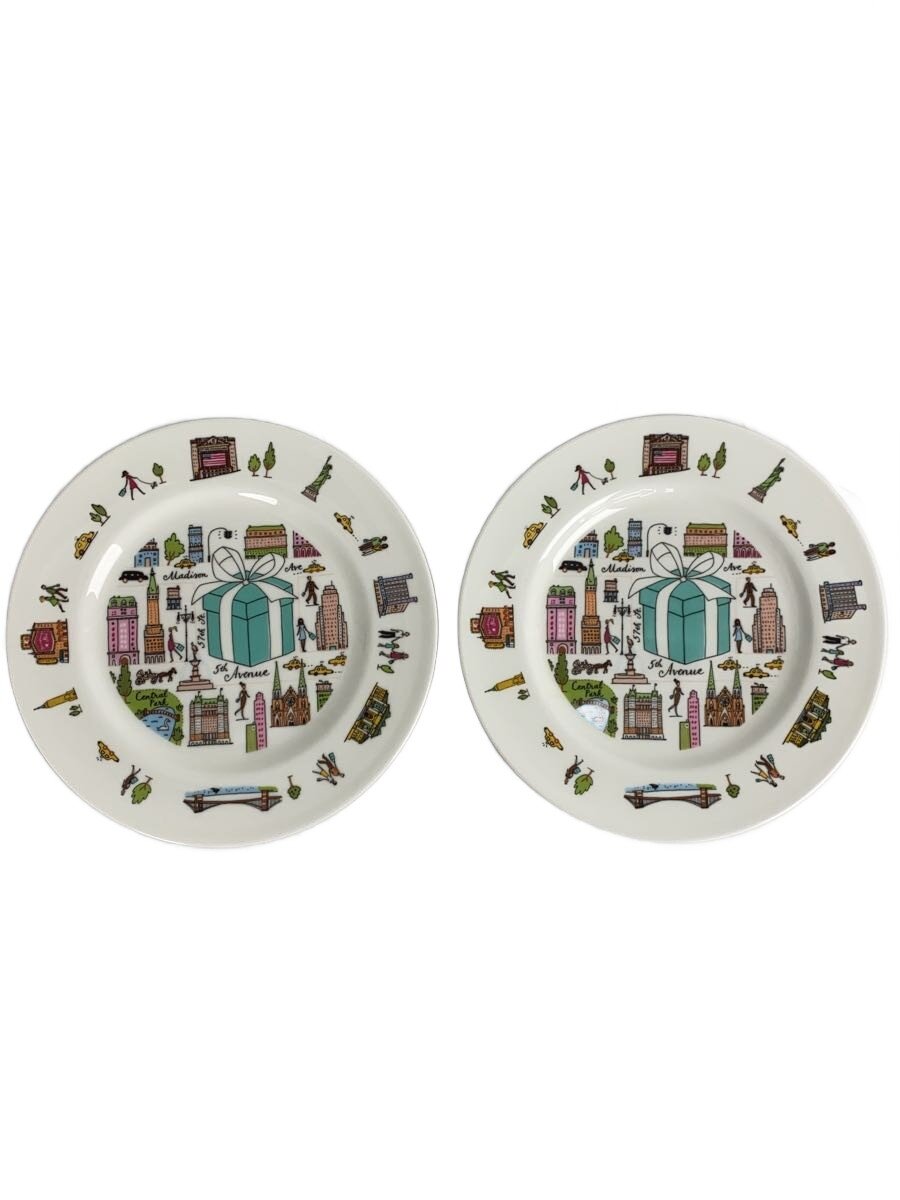 【中古】TIFFANY Co.◆5thアベニュー/プレート/2点セット/ホワイト【キッチン用品】