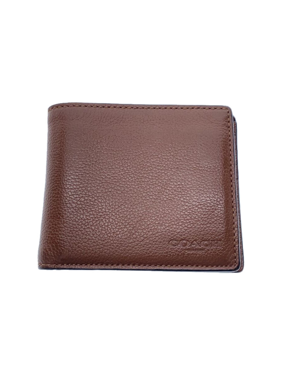【中古】COACH◆2つ折り財布/レザー/BRW/無地/メンズ/F74991【服飾雑貨他】