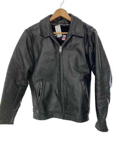 【中古】Schott◆シングルライダースジャケット/36/レザー/BLK【メンズウェア】 【中古】Schott◆シングルライダースジャケット/36/レザー/BLK【メンズウェア】