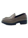 【中古】ECCO◆ローファー/38/GRY/490013//【シューズ】