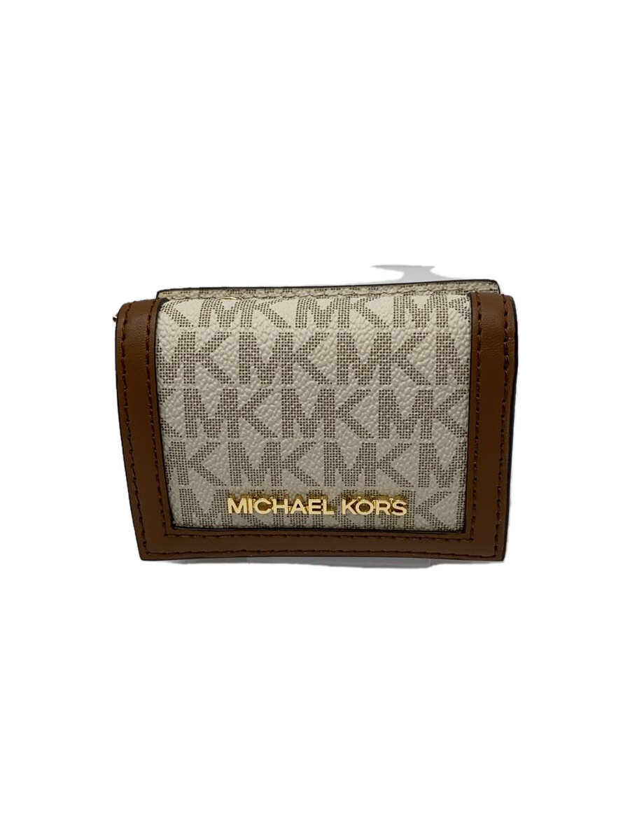 【中古】MICHAEL KORS◆財布/レザー/WHT/総柄/レディース/35F3GTVD0B【服飾雑貨他】