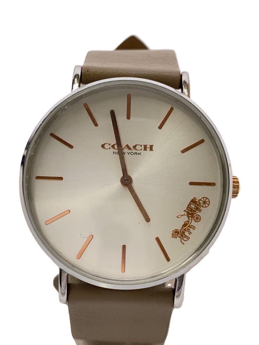 Other - 【中古】COACH◆クォーツ腕時計/アナログ/レザー/BEG/14503119/ペリー【服飾雑貨他】