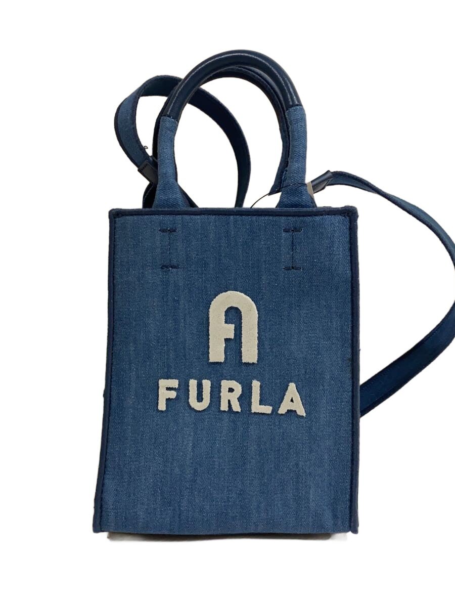 Furla - 【中古】FURLA◆ショルダーバッグ/コットン/BLU/WB00831【バッグ】