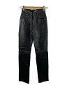 【中古】Schott◆ボトム/26/レザー/BLK/無地【レディースウェア】
