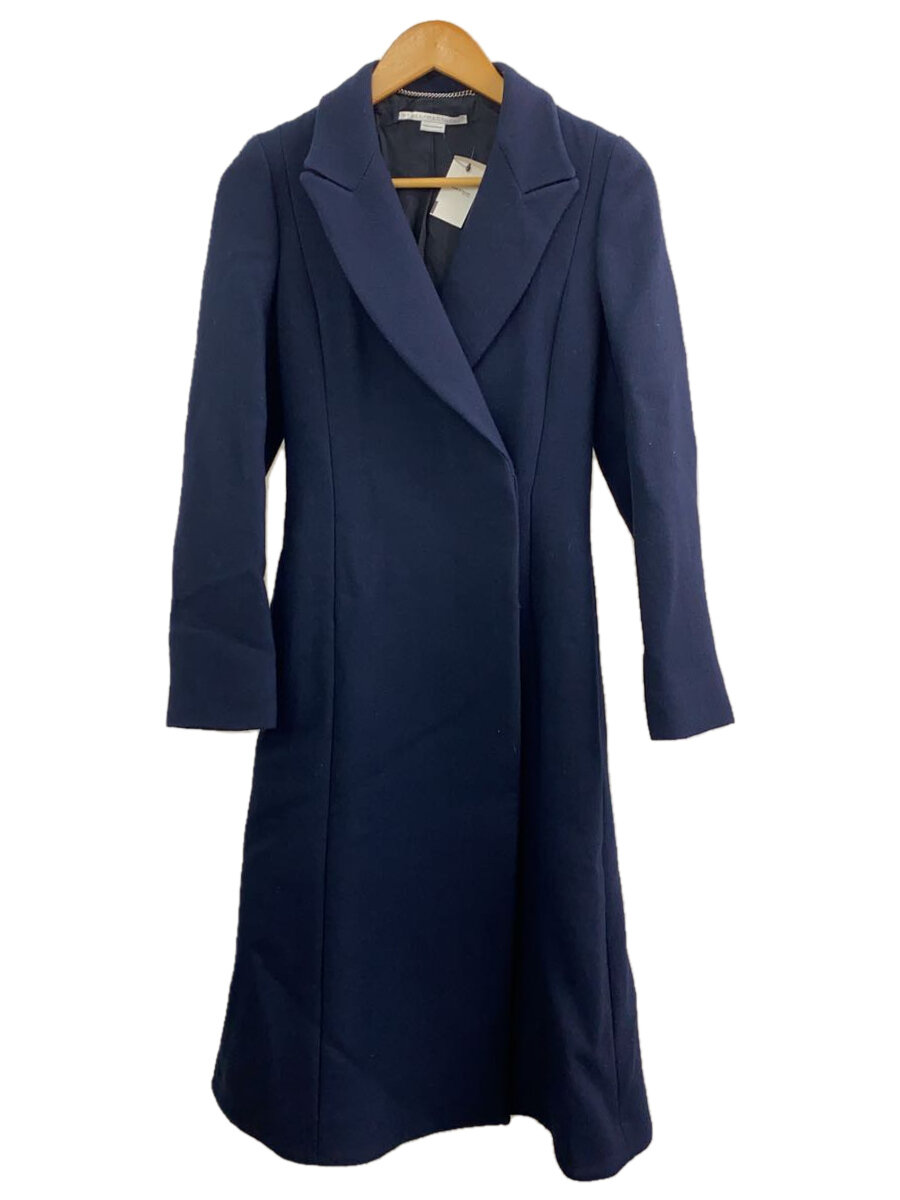 【中古】STELLAMcCARTNEY◆ロング丈ジャケット/コート/36/ウール/NVY/無地【レディースウェア】