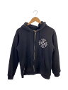 【中古】CHROME HEARTS◆ジップパーカー/S/コットン/BLK/2212-304-4630/ラベルロゴプリント/ダガージップ///【メンズウェア】