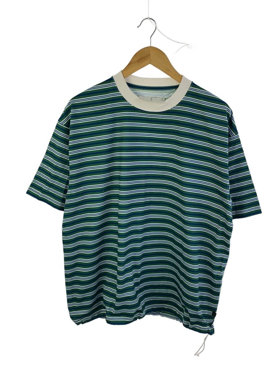 DAIWA PIER39◆DRAWSTRING MULTI BORDER S/S TEE/Tシャツ/M//GRN/ボーダー/BE-35024