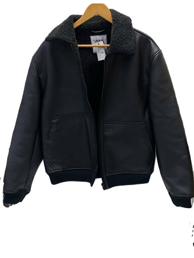 【中古】ZARA◆レザージャケット・ブルゾン/L/ポリエステル/BLK/無地【メンズウェア】 【中古】ZARA◆レザージャケット・ブルゾン/L/ポリエステル/BLK/無地【メンズウェア】