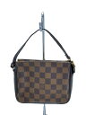 【中古】LOUIS VUITTON◆トゥールス・メイクアップ_ダミエ・エベヌ_BRW/PVC/BRW【バッグ】