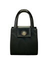 【中古】BVLGARI◆ハンドバッグ/ナイロン/BLK/無地【バッグ】