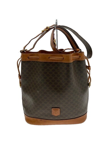 【中古】CELINE◆ショルダーバッグ/レザー/マカダム柄/巾着【バッグ】 【中古】CELINE◆ショルダーバッグ/レザー/マカダム柄/巾着【バッグ】