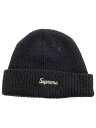 【中古】Supreme◆ビーニー/ニットキャップ/FREE/アクリル/ブラック/黒/無地/メンズ【服飾雑貨他】