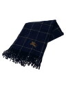 【中古】BURBERRY◆ホース刺繍/マフラー/ウール/NVY/レディース/FGC5002530【服飾雑貨他】