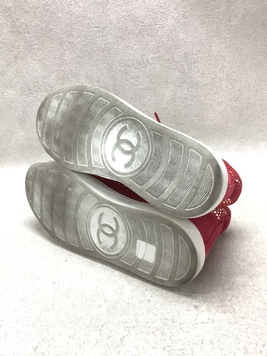 【中古】CHANEL◆ハイカットスニーカー/ココ/メッシュ/37/レッド/G30786【シューズ】 3