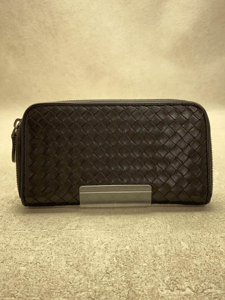 【中古】BOTTEGA VENETA◆長財布/レザー/ブラック/メンズ【服飾雑貨他】