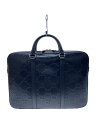 【中古】GUCCI◆ブリーフケース_GGエンボス/レザー/BLK/総柄【バッグ】