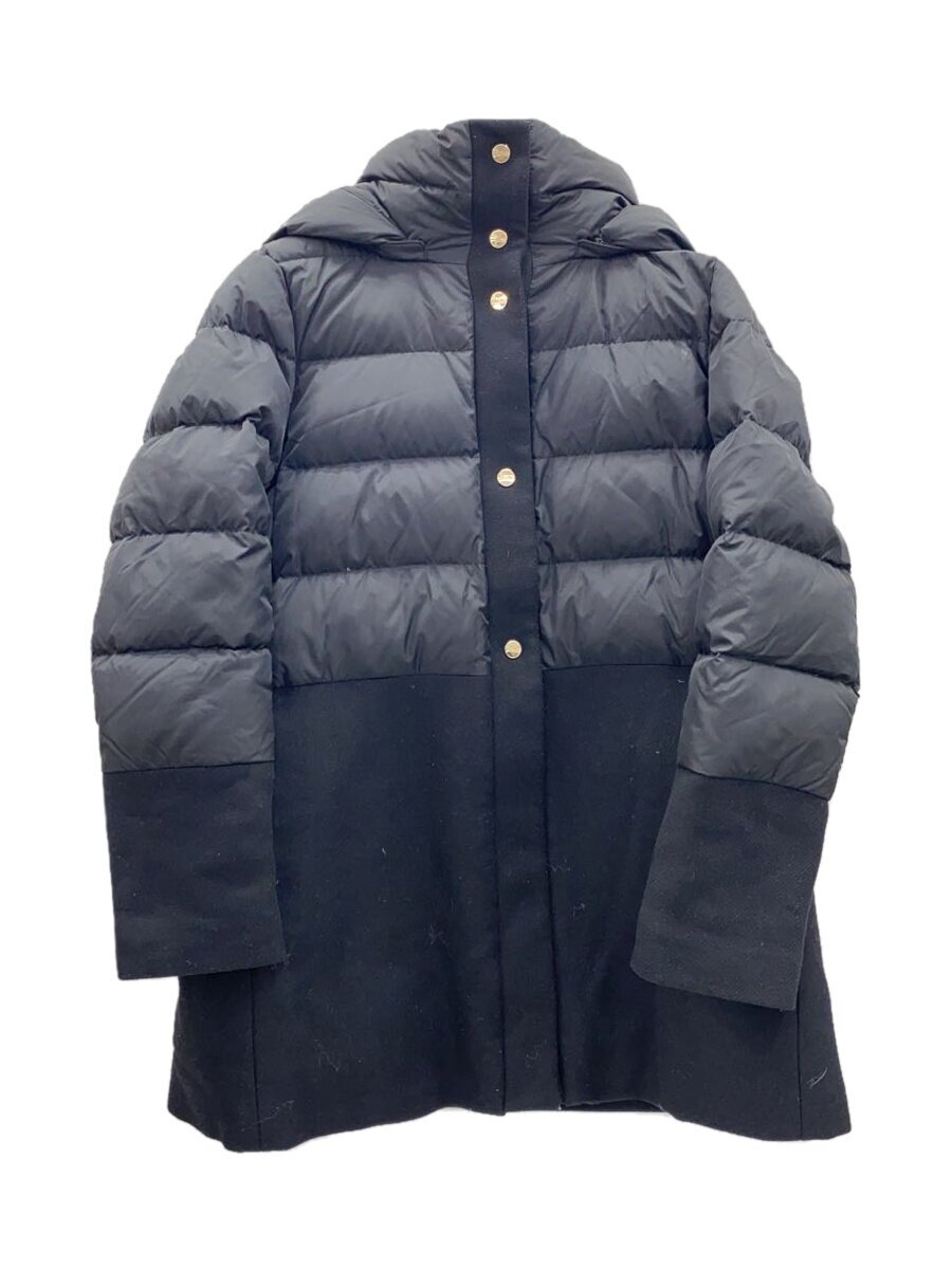 【中古】HERNO◆24AW/ロングダウンジャケット/ウール切替/44/ナイロン/BLK/PI001759D-33344-9300//【レディースウェア】