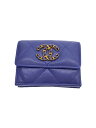 【中古】CHANEL◆財布/レザー/パープル/無地/レディース/キャビアスキン/スモールフラップ【服飾雑貨他】