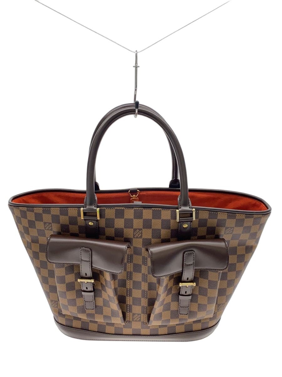 LOUIS VUITTON◆マノスクGM/N51120/ダミエ・エベヌ/トートバッグ/PVC/BRW/チェック/LV/ロゴ/? NULL ?