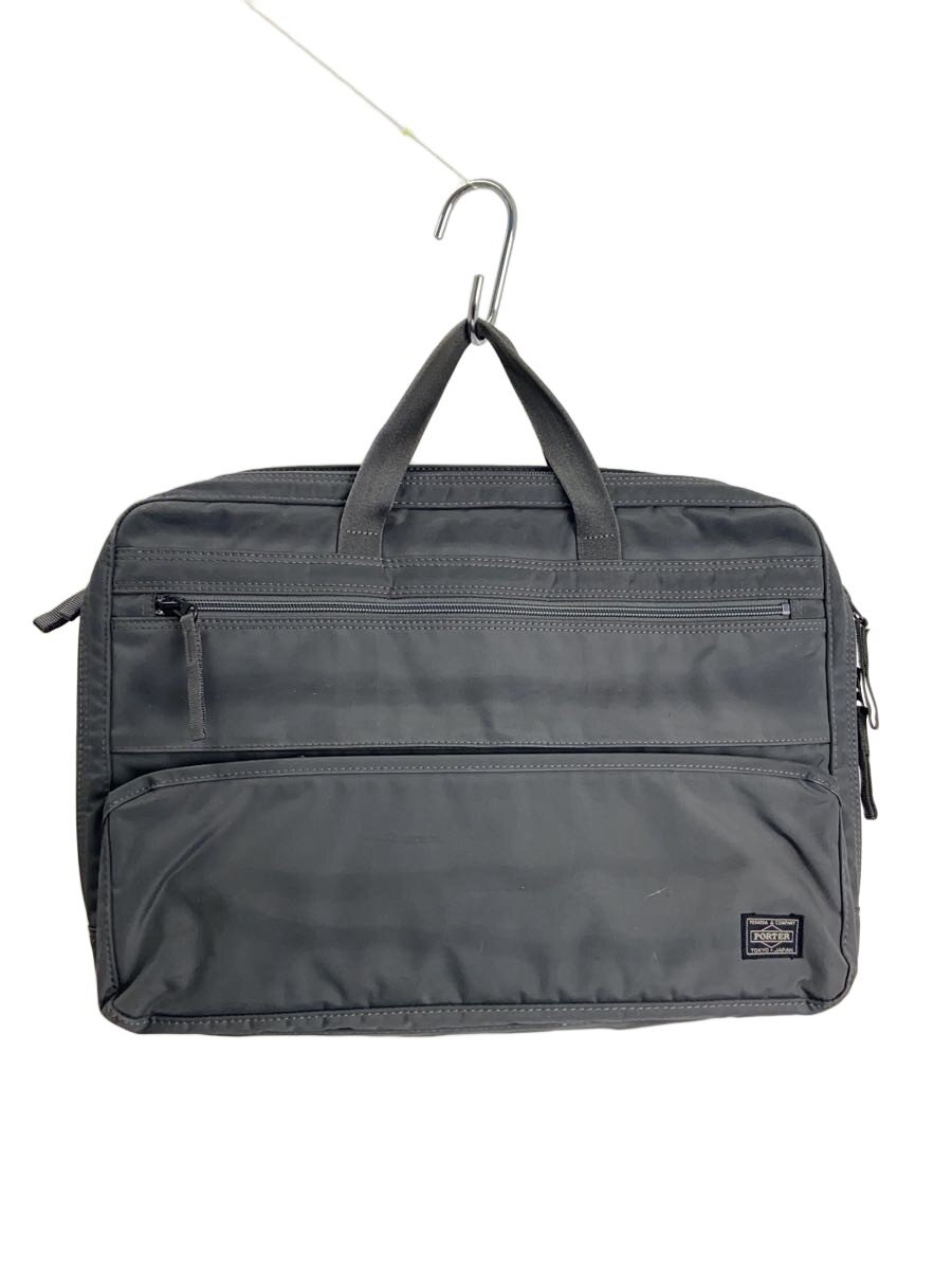 【中古】PORTER◆ブリーフケース/ナイロン/GRY/無地/635-09157【バッグ】