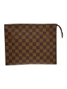【中古】LOUIS VUITTON◆ポッシュ・トワレット26_ダミエ・エベヌ_BRW/PVC/ブラウン/N47543【バッグ】