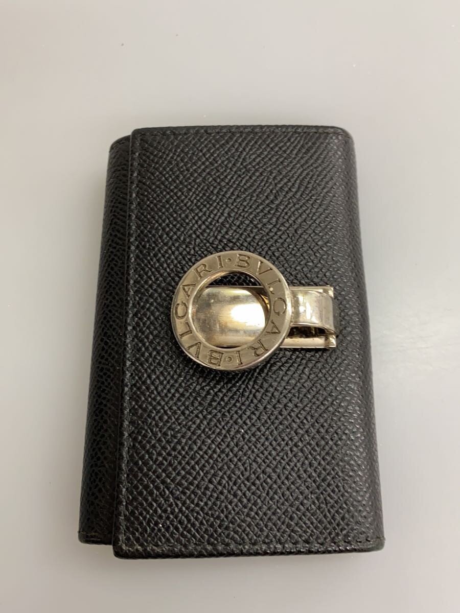 【中古】BVLGARI◆キーケース/レザー/BLK/無地/メンズ/30422/6連【服飾雑貨他】