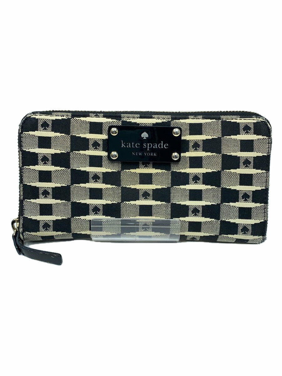【中古】kate spade new york◆長財布/--/BLK/総柄/レディース/P091【服飾雑貨他】