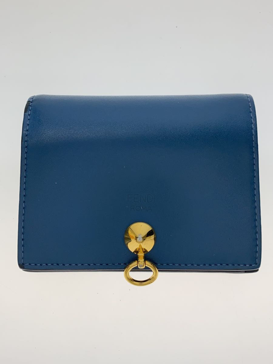 【中古】FENDI◆2つ折り財布/バイザウェイ/レザー/BLU/レディース/8m0387【服飾雑貨他】