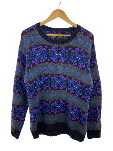 【中古】EDDIE BAUER◆80s/90s/ピラミッドタグ/黒タグ/ニット・セーター(厚手)/S/コットン/マルチカラー/総柄【メンズウェア】 【中古】EDDIE BAUER◆80s/90s/ピラミッドタグ/黒タグ/ニット・セーター(厚手)/S/コットン/マルチカラー/総柄【メンズウェア】
