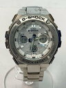 【中古】CASIO◆ソーラー腕時計・G-SHOCK/デジアナ/ステンレス/WHT/SLV/カシオ/シルバー/【服飾雑貨他】