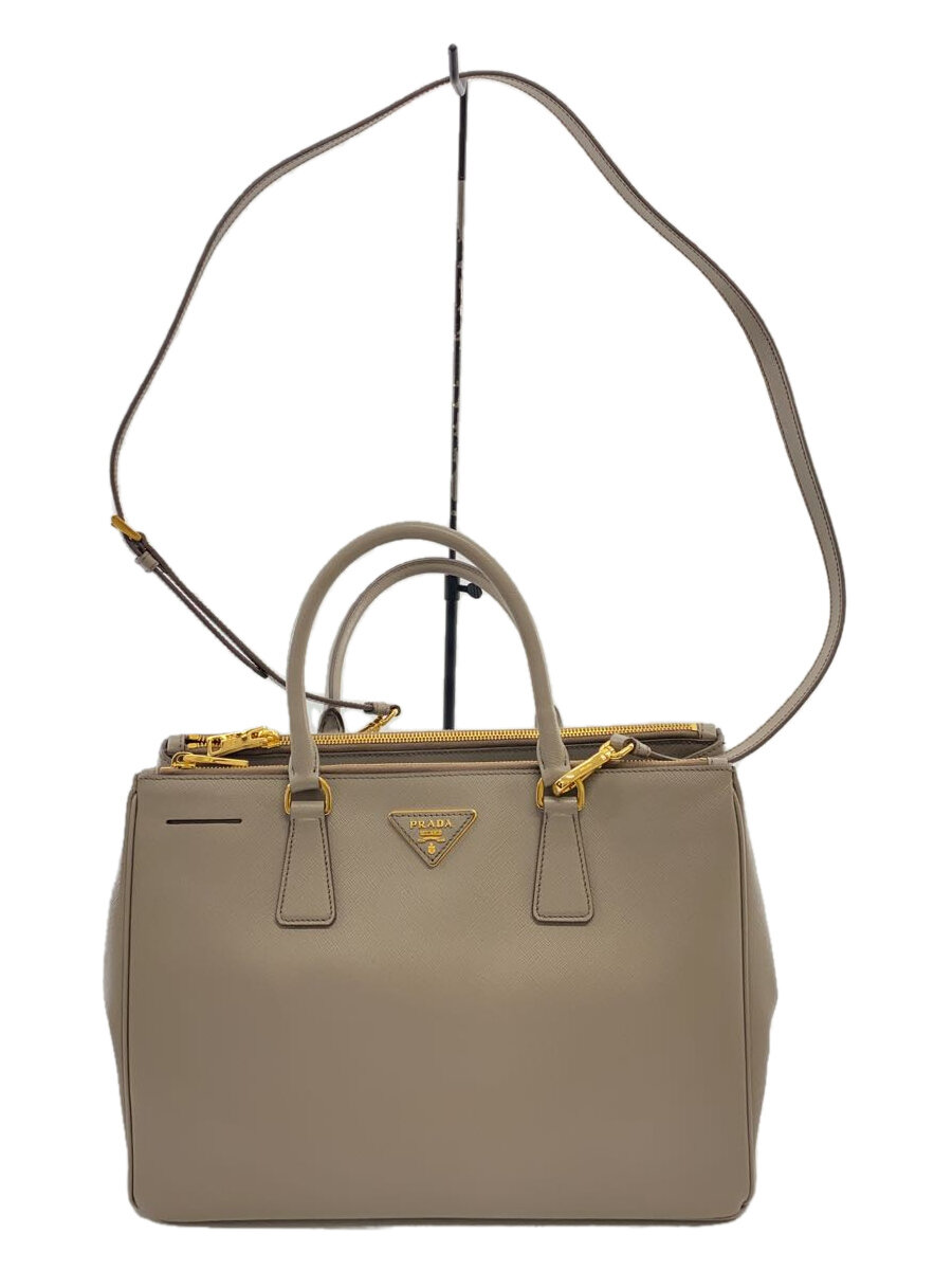 【中古】PRADA◆トートバッグ/--/BEG/無地/BN2274//【バッグ】