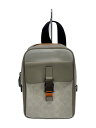 【中古】COACH◆トラックパックカラーブロックシグネチェーキャンバス/C8126ウエストバッグ/レザー/WHT//【バッグ】
