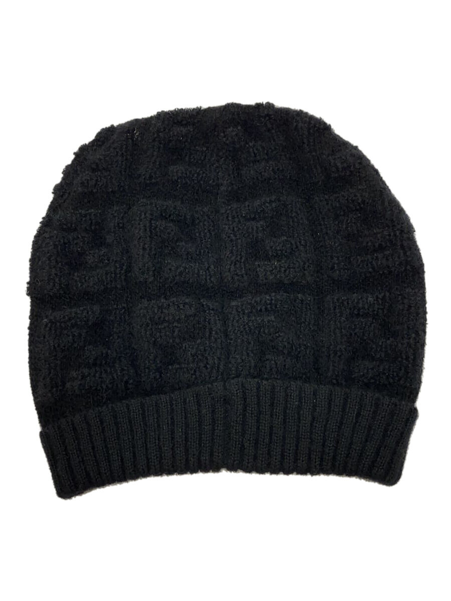【中古】FENDI◆ニットキャップ/--/ナイロン/BLK/メンズ【服飾雑貨他】