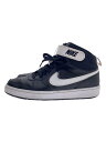 【中古】NIKE◆COURT BOROUGH MID 2 (GS)_コート バーロー ミッド 2 (GS)/24.5cm/BLK【シューズ】